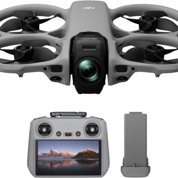 DJI Avata 360 (RC 2), 360° Drone With 1-Inch 8K 360° Imaging for FPV & Aerial Filming, 360° Camera Drone With Propeller Guard. Includes RC 2 with a built-in screen for precise control
